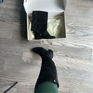 Marc Fisher Black Suede Knee-High Boots